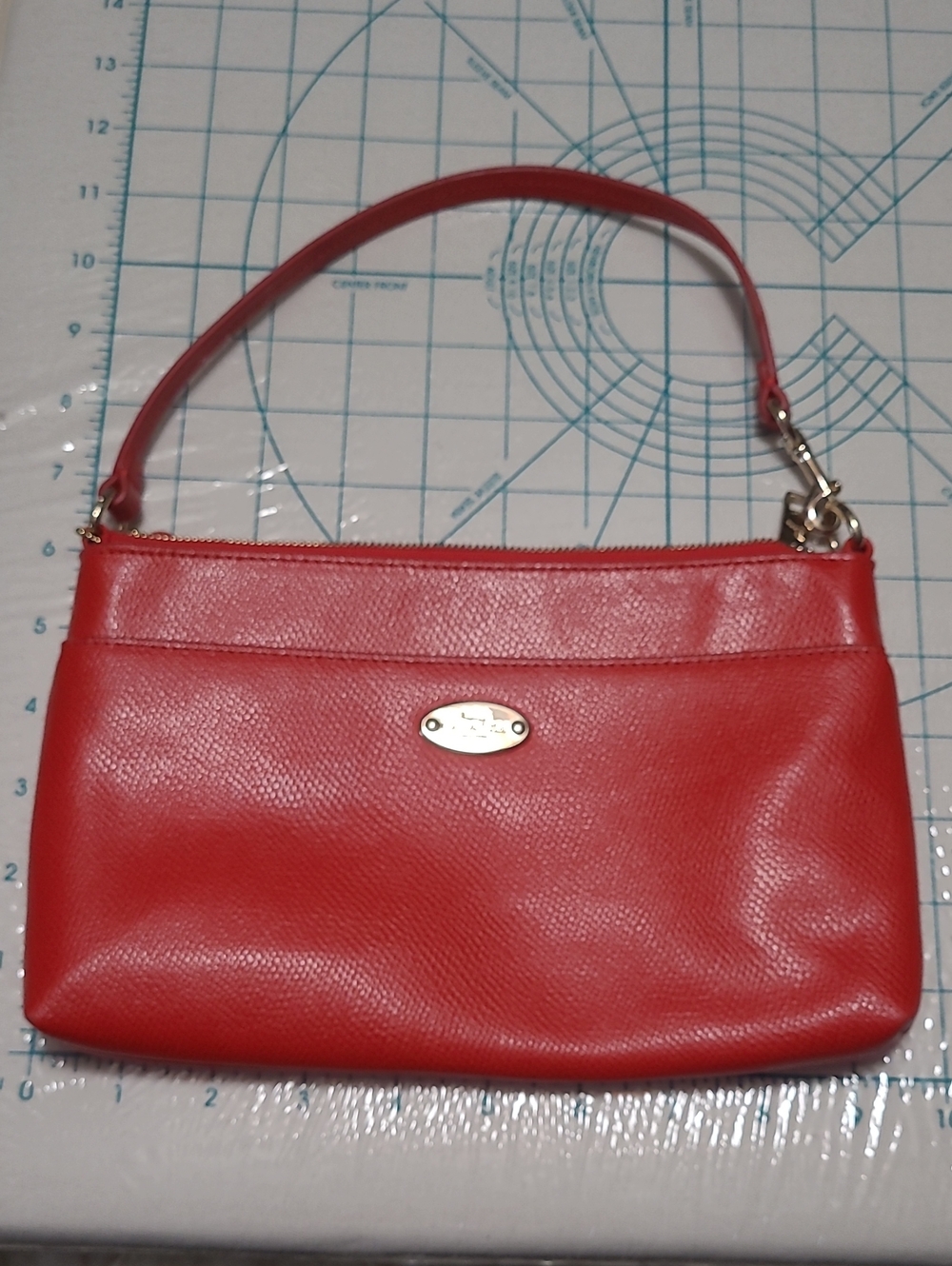 Coach Red Leather Wristlet Shoulder Bag - Picture 6 of 6